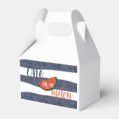 メロンの一歳の誕生日男の赤ちゃん ストライプの フェイバーボックス (正面サイド)