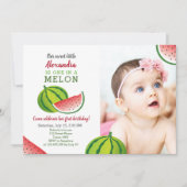 メロンの一歳の誕生日 招待状 (正面)
