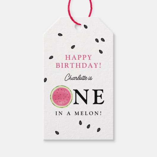 メロンの中でひとつだけの夏の誕生日パーティー ギフトタグ (正面)