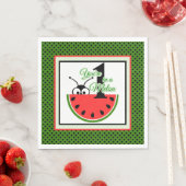 メロンの中でひと際目立つピクニックのアリとスイカ スタンダードランチョンナプキン (インサイチュ)