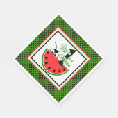 メロンの中でひと際目立つピクニックのアリとスイカ スタンダードランチョンナプキン (角)