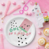 メロンの中でスイカをめくるのかわいいスイカ    ペーパープレート (パーティー)