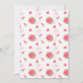 メロンの中で1人 ピンクのワ watermelon 1歳の誕生日パーティー 招待状 (裏面)