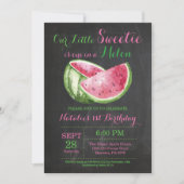 メロンの中で1人 ワ watermelon 1歳の誕生日招待状 招待状 (正面)