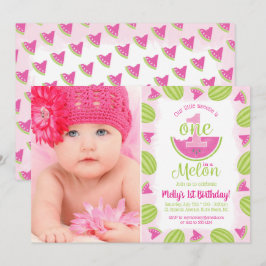 メロンの中で1位の誕生日 水彩写真 招待状