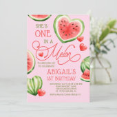 メロンの中で1歳の誕生日 招待状 (スタンド正面)