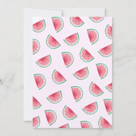 メロンの中で1番のモダンな水彩画 ファーストバースデー 招待状 (裏面)