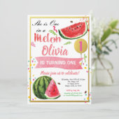 メロンの中で1番の誕生日招待状 ピンク ゴールド 招待状 (スタンド正面)