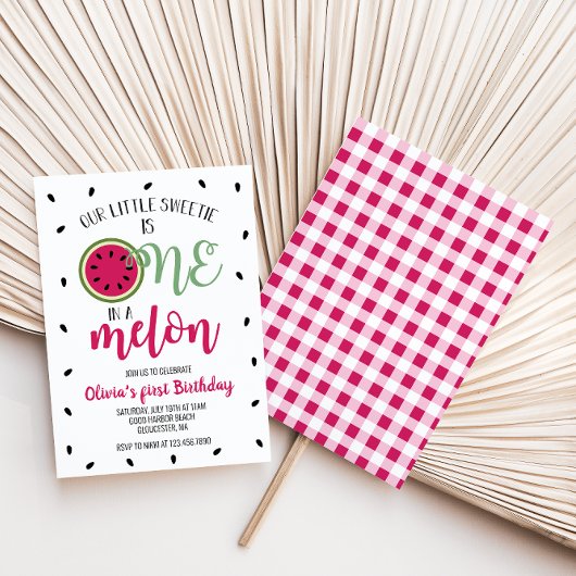 メロンの中で1番 メロンの1歳の誕生日パーティー招待状 招待状