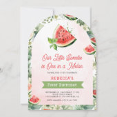 メロンの中で1番 メロン 1歳の誕生日パーティー 招待状 (正面)