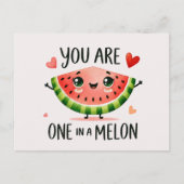 メロンの中に入った人 – かわいいスイカ シーズンポストカード (正面)