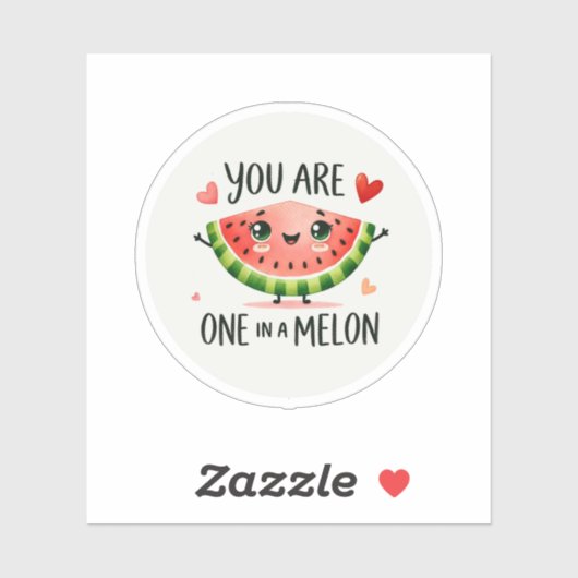 メロンの中に入っている人 – かわいいスイカのシール シール (シート)