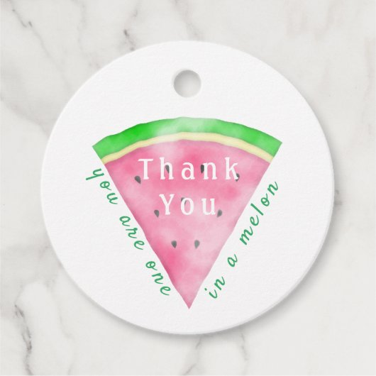 メロンの中に桃色のスイカを置いてくれてありがとう フェイバータグ (正面)