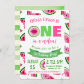 メロンの中のワン 誕生日招待状 スイカ 招待状 (正面/裏面)