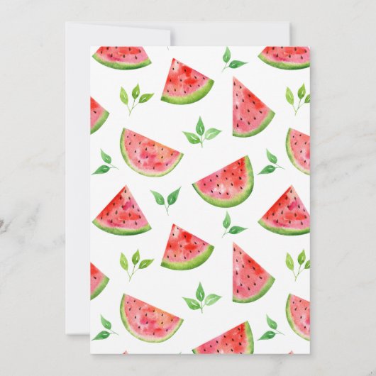 メロンの中の一つ |かわいいスイカの女の子1歳の誕生日 招待状 (裏面)