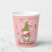 メロンの中の一つ | グリーン格言&スイカ 紙コップ (裏面)