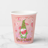 メロンの中の一つ | グリーン格言&スイカ 紙コップ (正面)