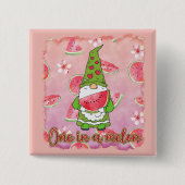 メロンの中の一つ | グリーン格言&スイカ 缶バッジ (正面)