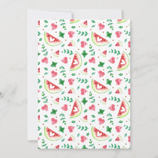メロンの中の一つ |スイカ・ファースト誕生日 招待状 (裏面)