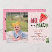 メロンの中の一つ |スイカ |誕生日 招待状 (正面/裏面)