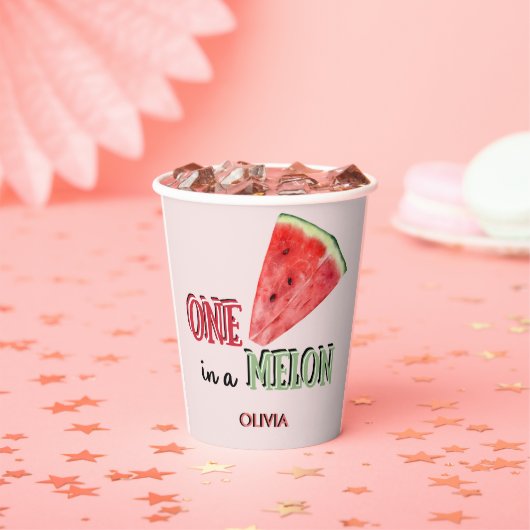 メロンの中の一つ |スイカ |誕生日 紙コップ (インサイチュ)