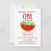 メロンの中の一つ |ベビー誕生日 招待状 (正面)