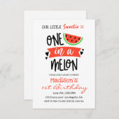 メロンの中の一つ |ベビー誕生日 招待状 (正面/裏面)