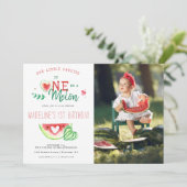 メロンの中の一つ | Watermelon First誕生日 招待状 (スタンド正面)