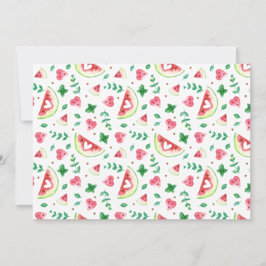 メロンの中の一つ | Watermelon First誕生日 招待状 (裏面)