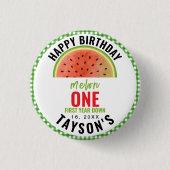 メロンの中の一人 スイカ 1歳の誕生日 缶バッジ (正面)