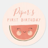 メロンの中の一人 初めての誕生日パーティー ラウンドシール (正面)