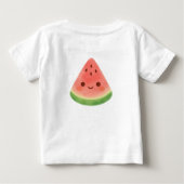 メロンの中の一人 初誕生日ベビーTシャツ 女の子 ベビーTシャツ (裏面)
