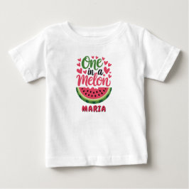 メロンの中の一人 誕生日少女Tシャツ｜カスタムネーム ベビーTシャツ