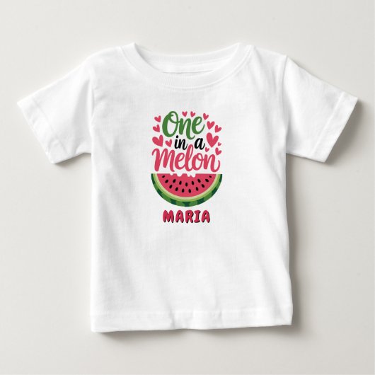 メロンの中の一人 誕生日少女Tシャツ｜カスタムネーム ベビーTシャツ (正面)