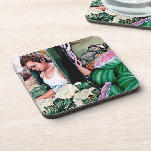 メロンの味は? コースター (左側)