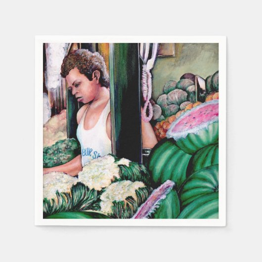 メロンの味は? スタンダードカクテルナプキン (正面)