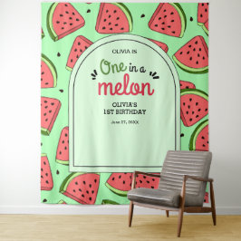 メロンの夏のスイカの一つ1歳の誕生日 タペストリー