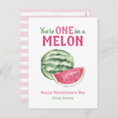 メロンの子供教室で1枚バレンタインのカード シーズンポストカード (正面/裏面)