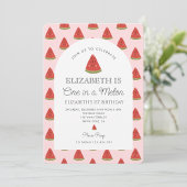 メロンの小さな甘い最初の誕生日の1つ 招待状