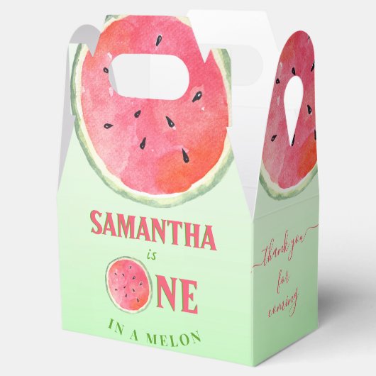 メロンの最初の誕生日のスイカ フェイバーボックス (オープン)