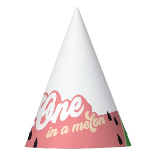 メロンの最初の誕生日パーティーハットに1つ パーティーハット (正面)