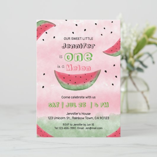 メロンの最初の誕生日招待状に1つ 招待状 (スタンド正面)