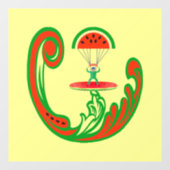 メロンの水のサーファーとスカイダイバー ウィンドウサイン (シート)