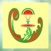 メロンの水のサーファーとスカイダイバー ウィンドウサイン (シート3)