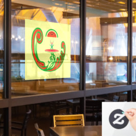 メロンの水のサーファーとスカイダイバー ウィンドウサイン