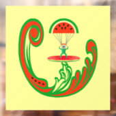 メロンの水のサーファーとスカイダイバー ウィンドウサイン (シート2)