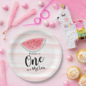 メロンの水の色のスイカのストライプ ペーパープレート (パーティー)