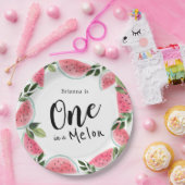 メロンの水彩色のスイカに1つ ペーパープレート (パーティー)
