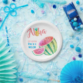 メロンの熱帯スイカの水彩色ピンクの1つ ペーパープレート (パーティー)