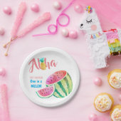 メロンの熱帯スイカの水彩色ピンクの1つ ペーパープレート (パーティー)